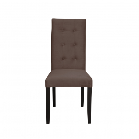 Scaun living TEO LUX, picioare lemn wenge, stofa maro, 46x46x97 cm