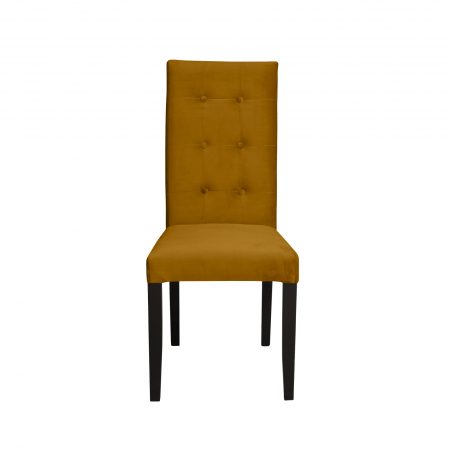 Scaun living TEO LUX, picioare lemn wenge, stofa galben, 46x46x97 cm