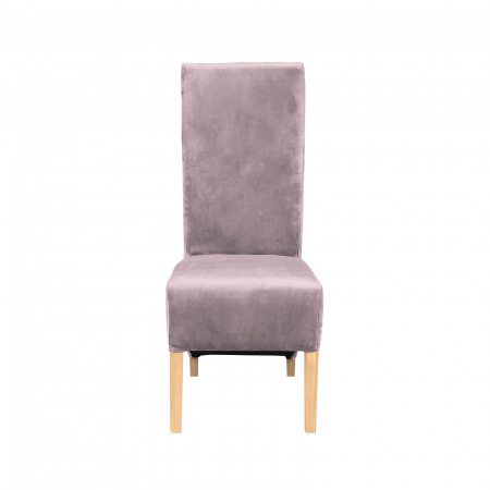 Scaun living VANESSA, picioare lemn natur, stofa roz pudra, 47x60x110 cm