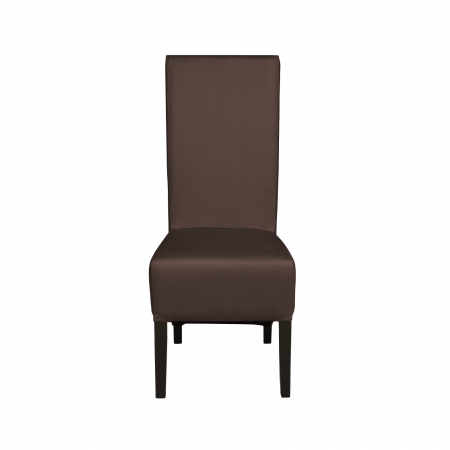 Scaun living VANESSA, picioare lemn wenge, piele ecologica maro deschis, 47x60x110 cm