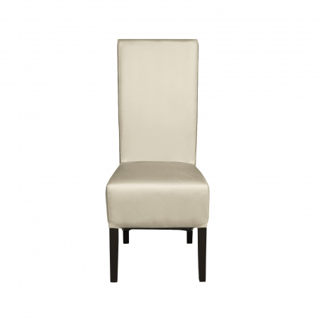 Scaun living VANESSA, picioare lemn wenge, piele ecologica crem, 47x60x110 cm