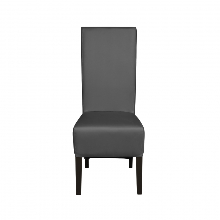 Scaun living VANESSA, picioare lemn wenge, piele ecologica gri, 47x60x110 cm