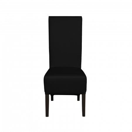 Scaun living VANESSA, picioare lemn wenge, piele ecologica negru, 47x60x110 cm