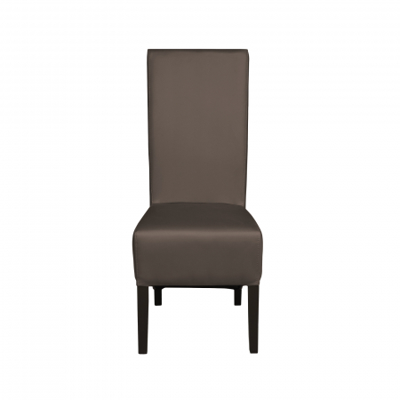 Scaun living VANESSA, picioare lemn wenge, piele ecologica gri elefant, 47x60x110 cm