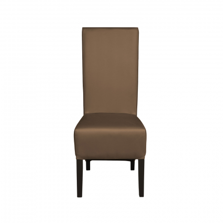 Scaun living VANESSA, picioare lemn wenge, piele ecologica cappuccino, 47x60x110 cm