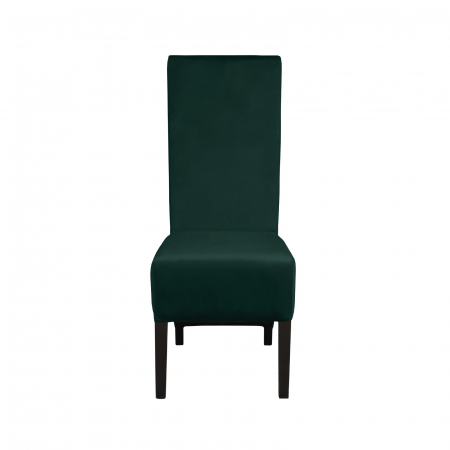 Scaun living VANESSA, picioare lemn wenge, stofa verde smarald, 47x60x110 cm
