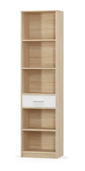 Colectia TIPS - Biblioteca deschisa TIPS, 1 sertar, stejar sonoma + alb, 50,2x34,3x195,5 cm