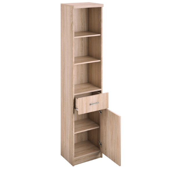 Colectia TOP MIX - Biblioteca deschisa TOP MIX, 1 usa, 1 sertar, stejar sonoma, 40x33x183 cm