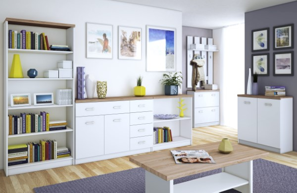 Colectia TOP MIX - Biblioteca deschisa TOP MIX, alb, 80x33x183 cm