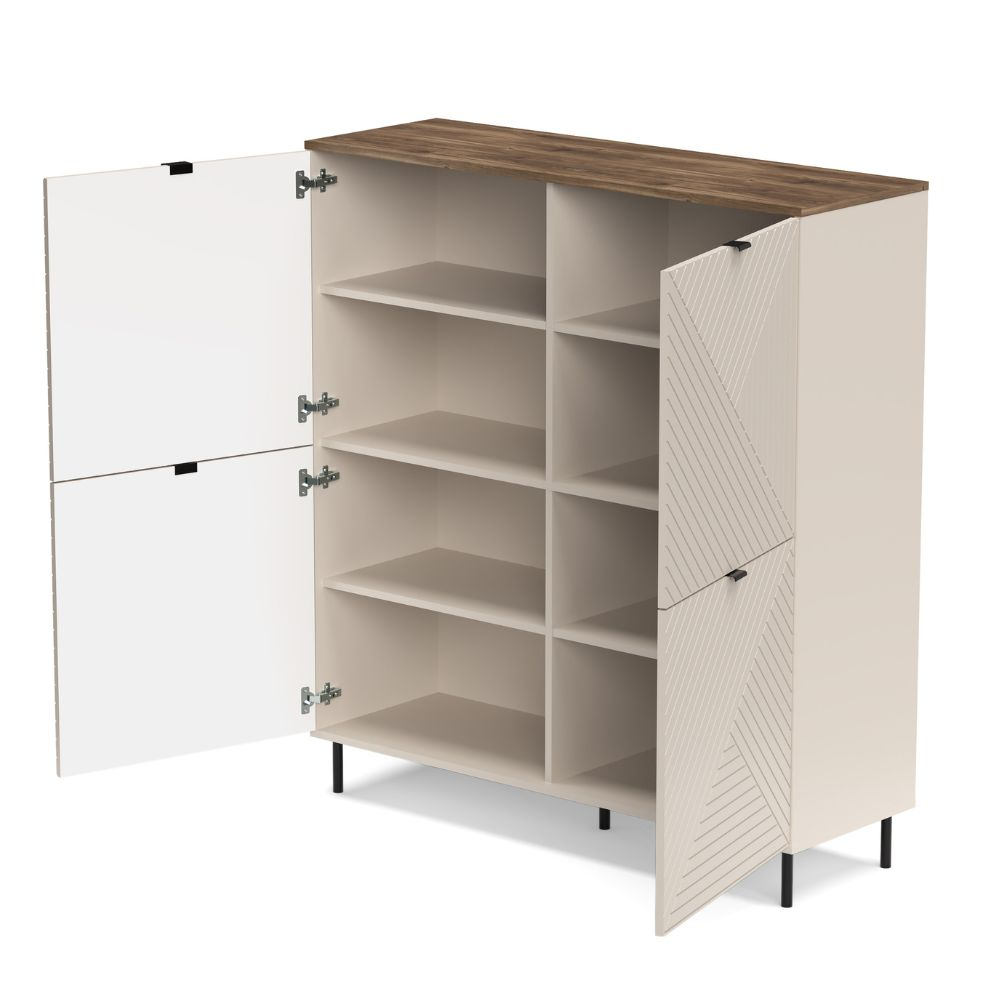 Colectia EVO - Biblioteca EVO, 4 usi, casmir + stejar castello, 123,4x40x135,2 cm