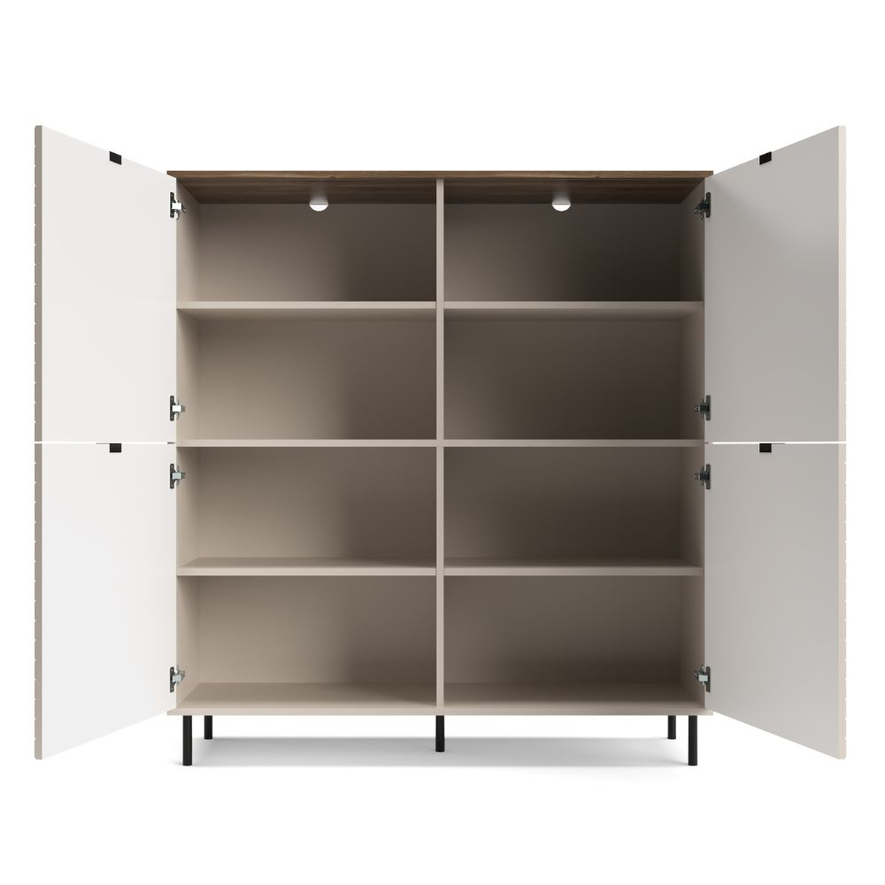 Colectia EVO - Biblioteca EVO, 4 usi, casmir + stejar castello, 123,4x40x135,2 cm