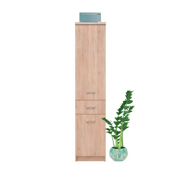 Biblioteci - Biblioteca TOP MIX, 2 usi, 1 sertar, stejar sonoma, 40x33x183 cm
