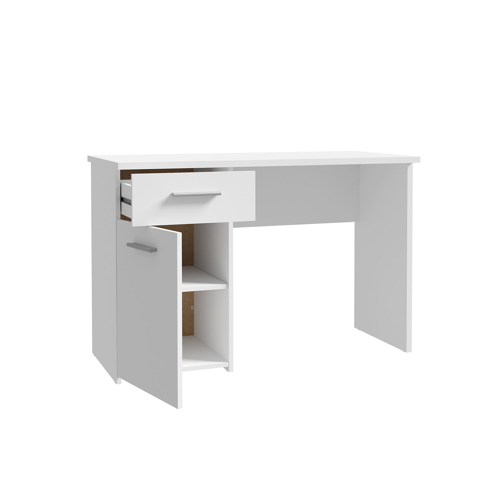 Mobila Birou - Birou LISA, cu sertar si usa, alb, 110x53x72 cm
