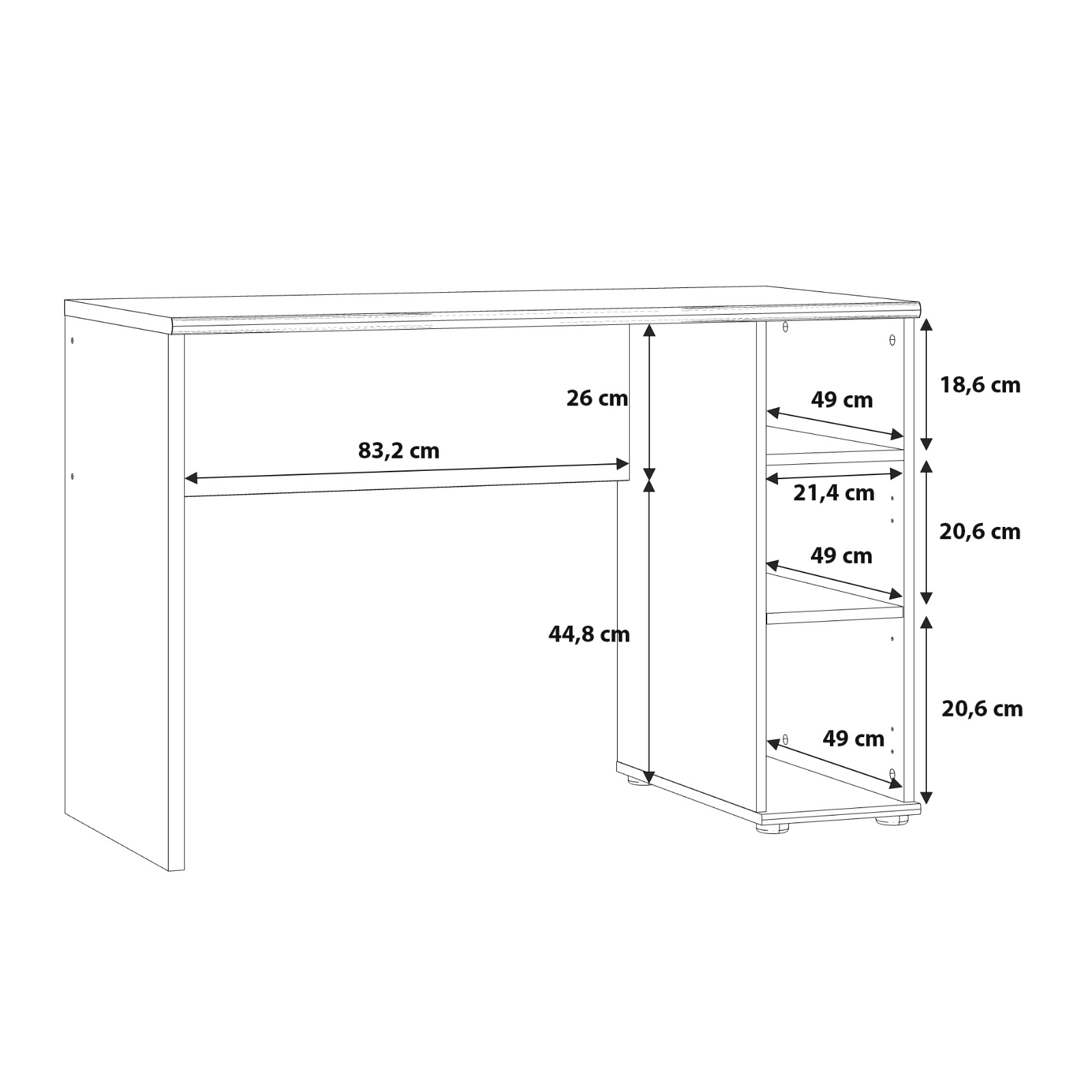Mobila Birou - Birou NIKO PAN, cu usa si spatiu depozitare, stejar deschis Flagstaff, 110x51x73,5 cm