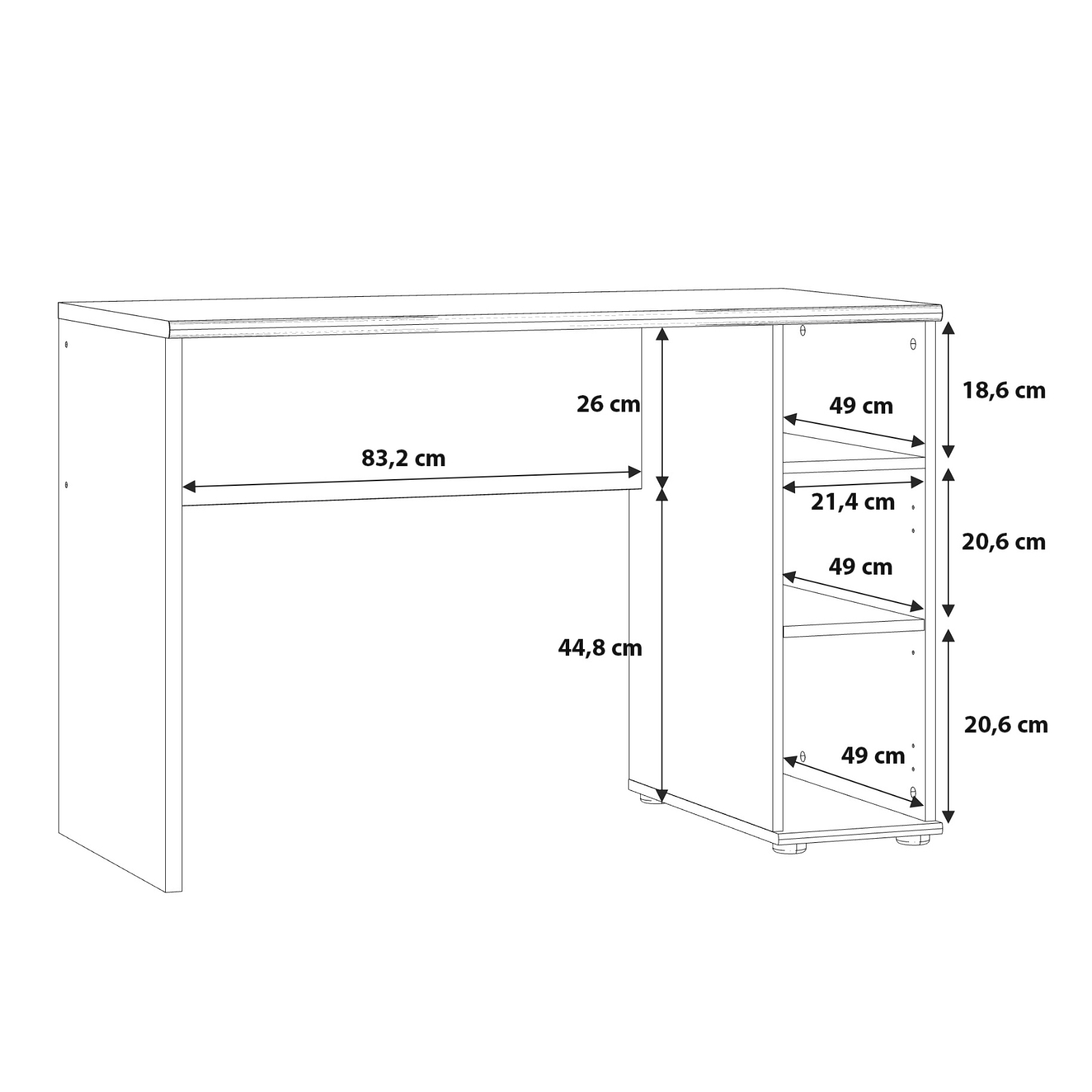 Mobila Birou - Birou NIKO VAS, cu usa si spatiu depozitare, nuc Bakersfield, 110x51x73,5 cm