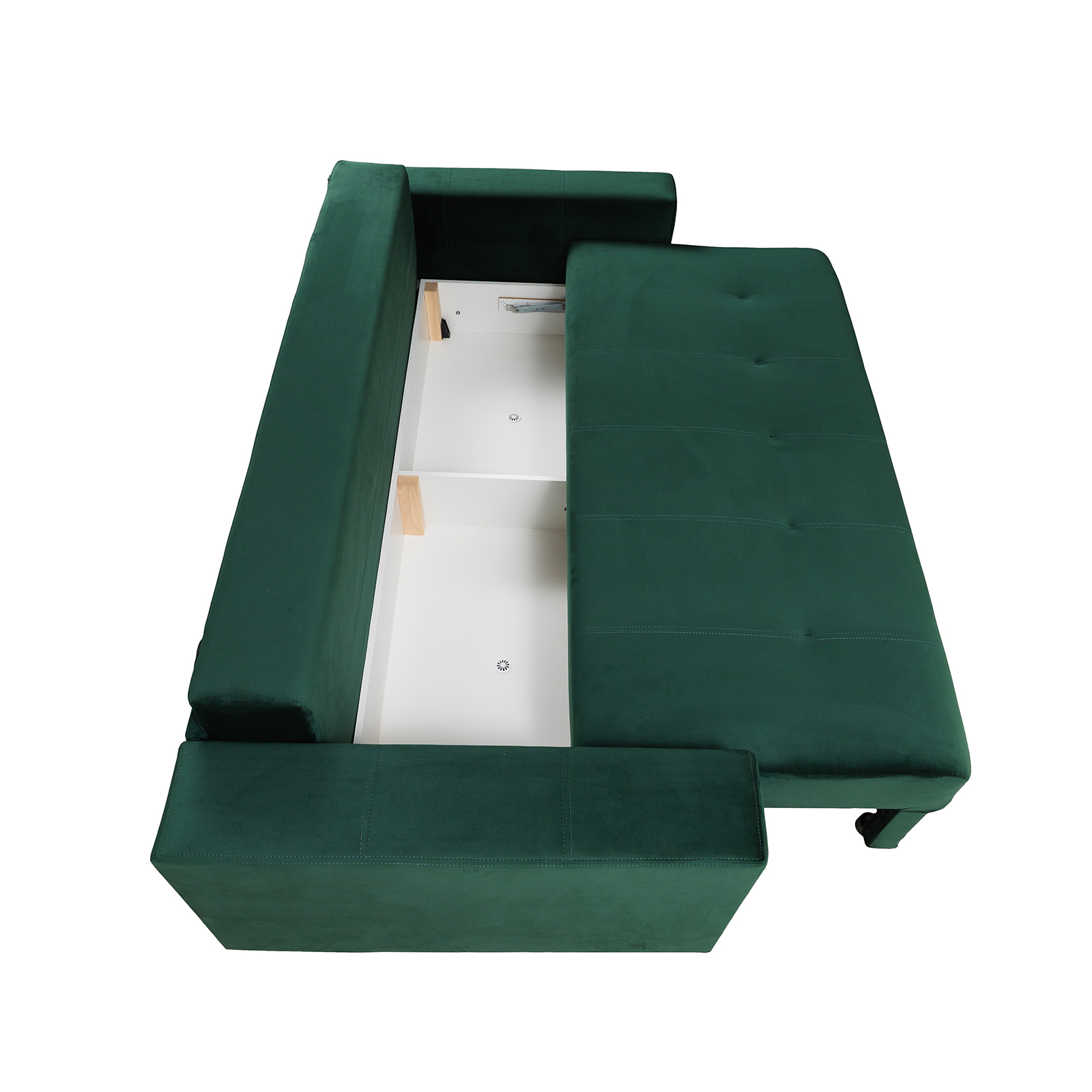 Produs în România - Canapea ARISSA extensibila, 3 locuri, cu arcuri, verde inchis, 235x110x77 cm