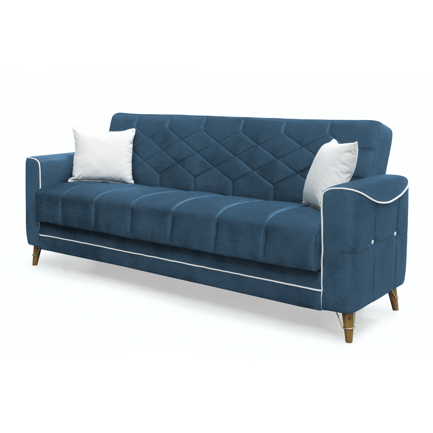 Canapele Extensibile - Canapea extensibila ALICE, 3 locuri, cu arcuri si lada pentru depozitare, 225x85x85 cm - ExpoMob