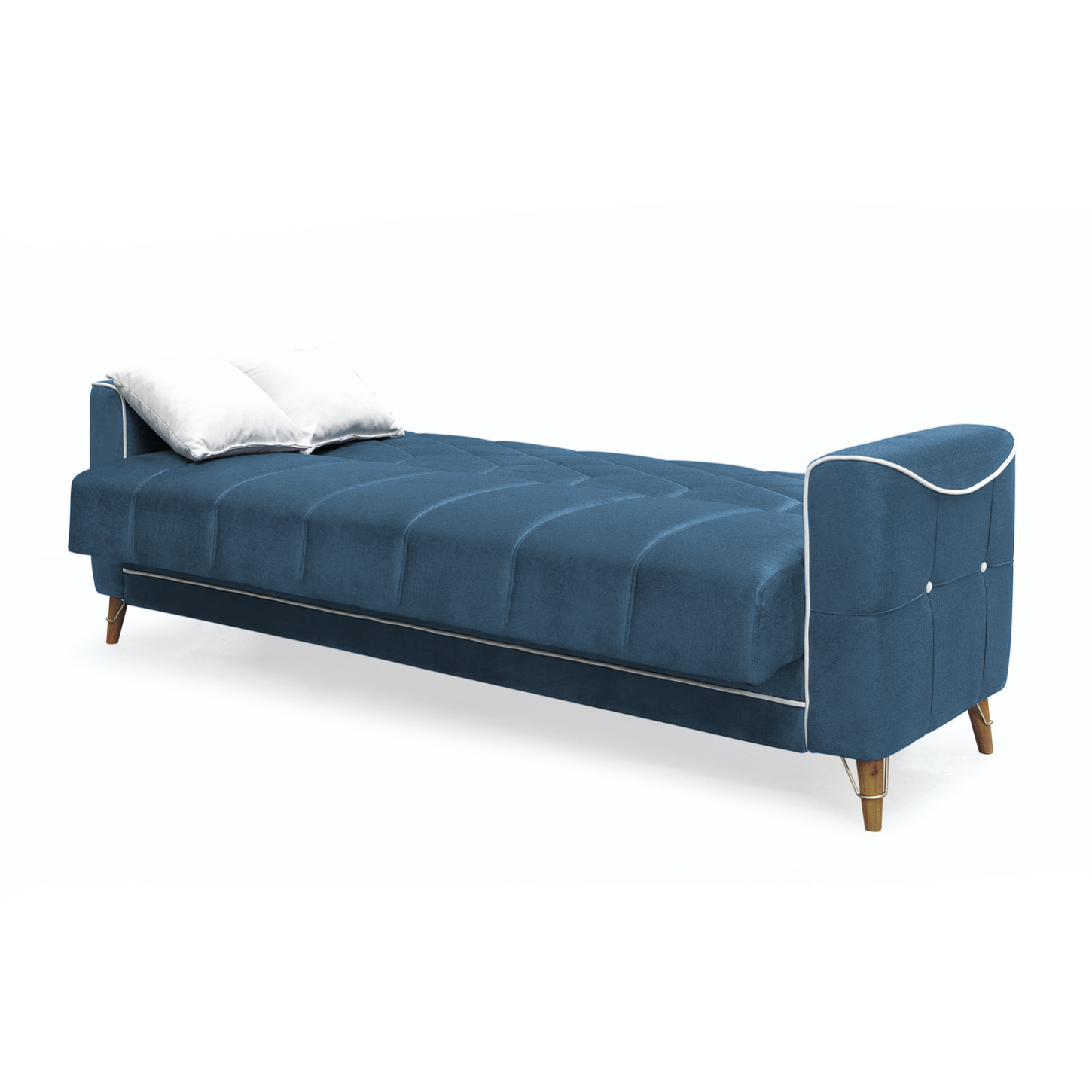 Canapele Extensibile - Canapea extensibila ALICE, 3 locuri, cu arcuri si lada pentru depozitare, 225x85x85 cm - ExpoMob