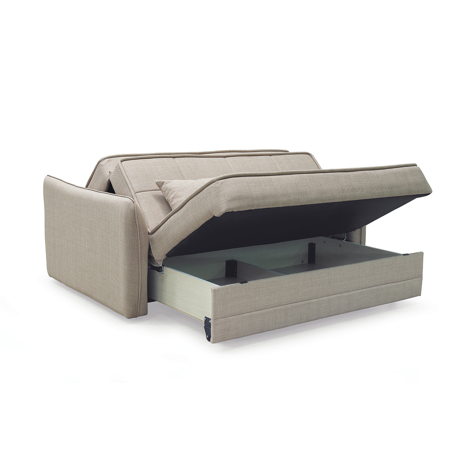 Canapele Extensibile - Canapea extensibila DREW, 3 locuri, cu arcuri si lada pentru depozitare, 175x110x88 cm - ExpoMob