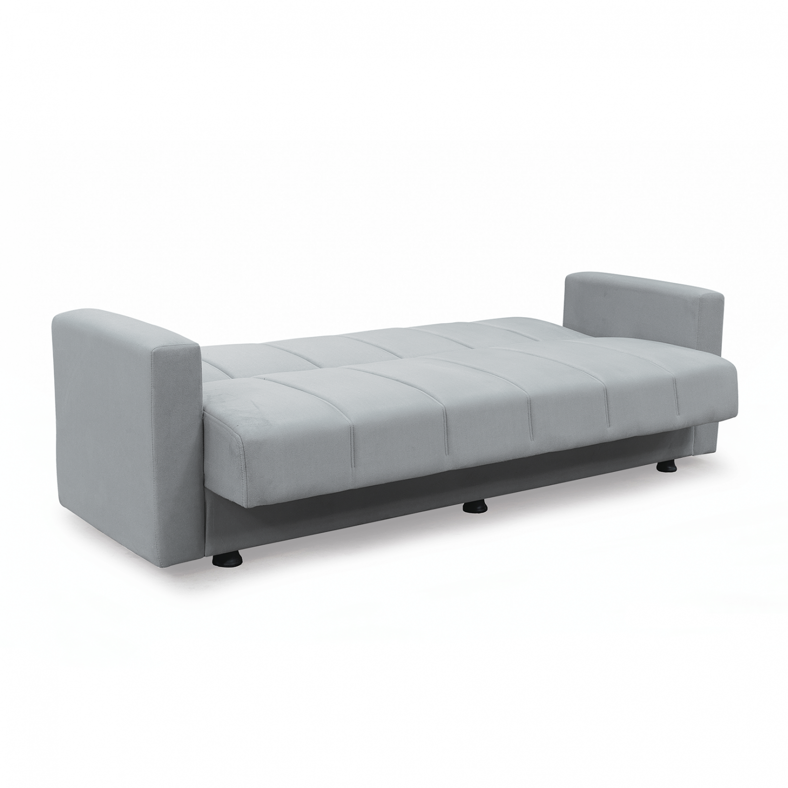 Canapele Moderne - Canapea extensibila MARBELLA ONE, 3 locuri, cu arcuri si lada depozitare, gri deschis, 214x73x80 cm