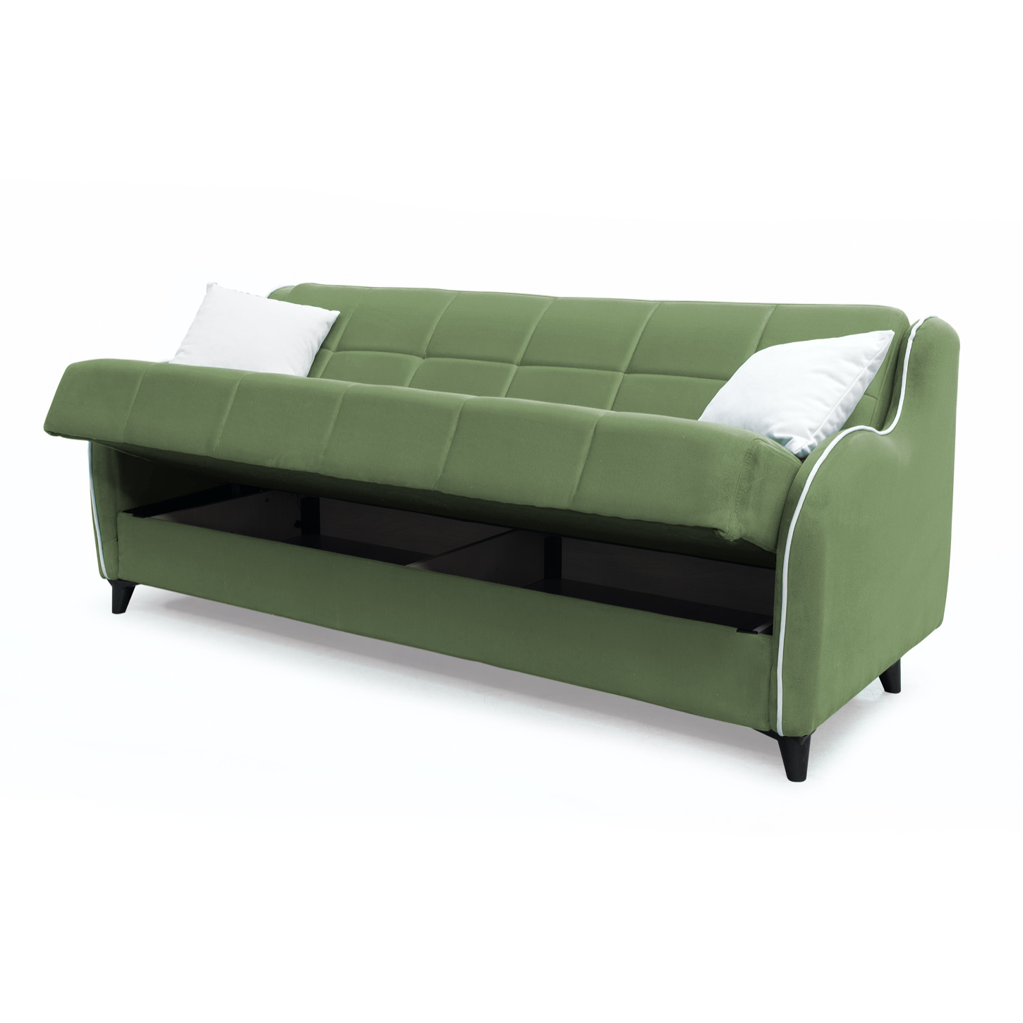 Canapele Extensibile - Canapea extensibila WAVE, 3 locuri, cu arcuri si lada pentru depozitare, 198x80x85 cm - ExpoMob