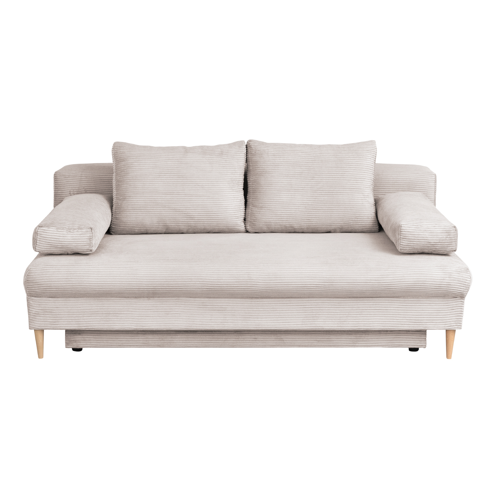 Canapele Extensibile - Canapea MILANO ONE extensibila, 3 locuri, cu arcuri si lada depozitare, bej, 200x95x95 cm