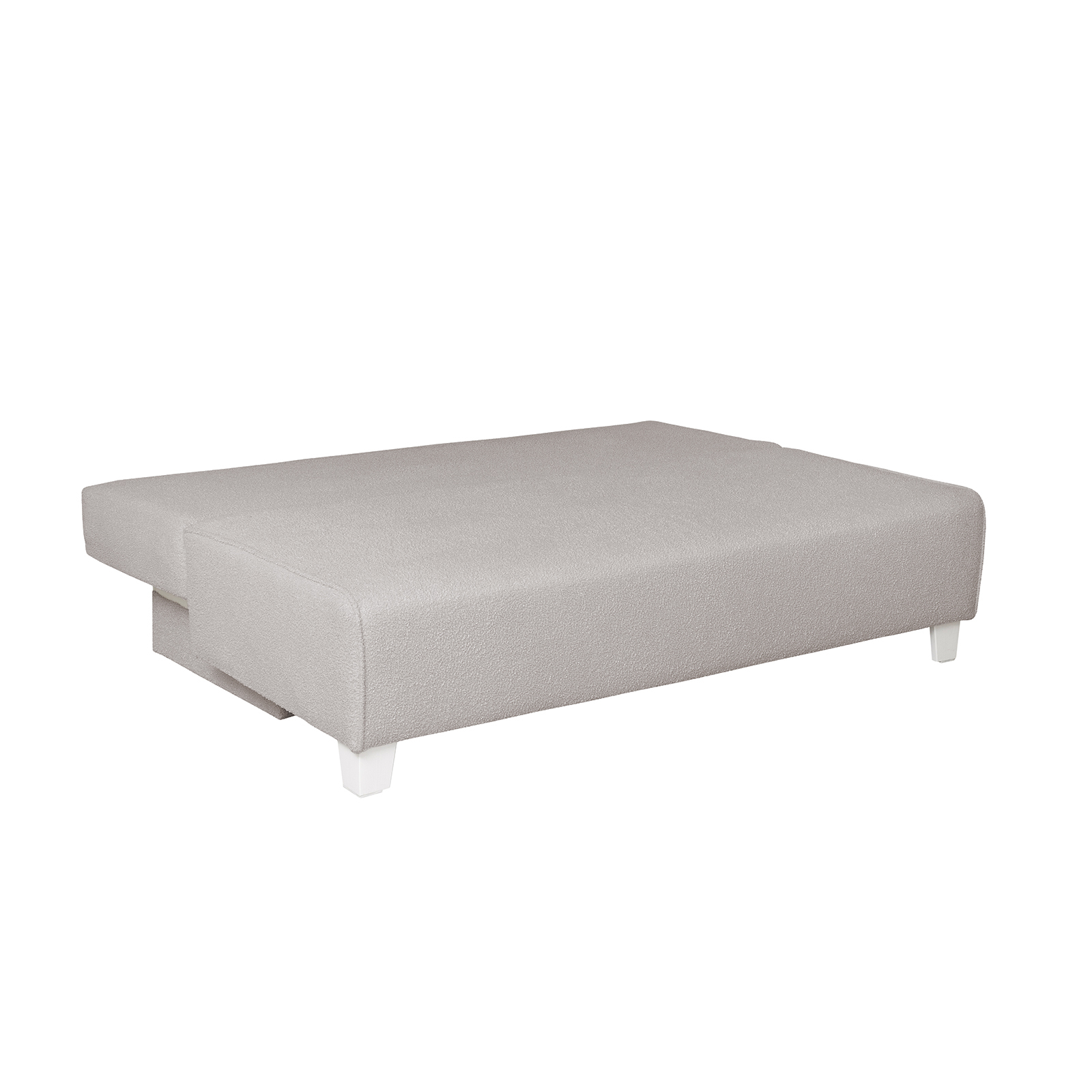 Canapele Extensibile - Canapea YASMIN II BUCLE extensibila, 3 locuri, cu arcuri si lada depozitare, gri cu nuante roz, 190x100x90 cm