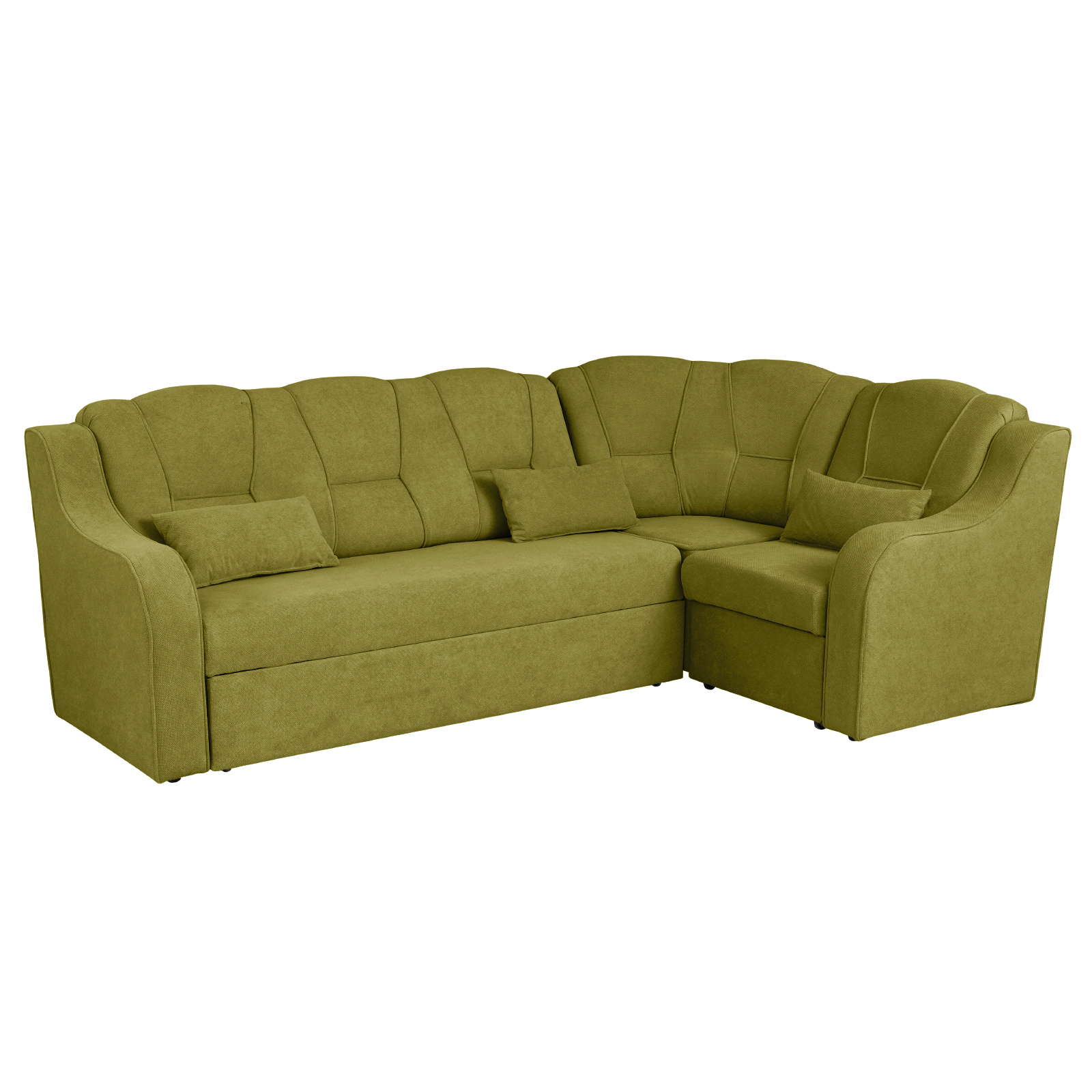 Produs în România - Coltar C3M extensibil, cu lada depozitare, colt interschimbabil, verde deschis, 270x165x100 cm