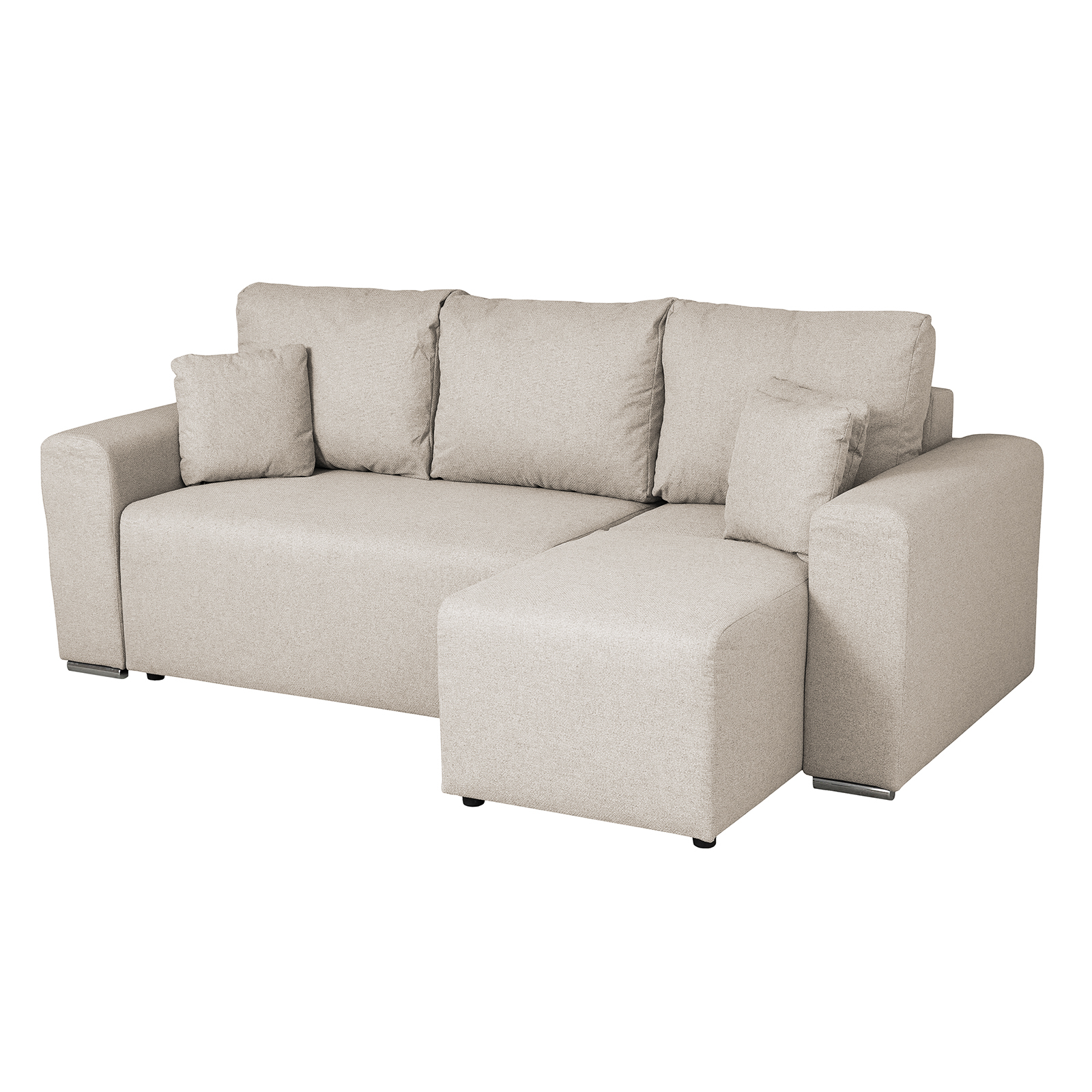 Coltare Moderne - Coltar/Canapea BEGA B extensibil, cu arcuri si lada depozitare, colt interschimbabil, bej, 240x153x80 cm