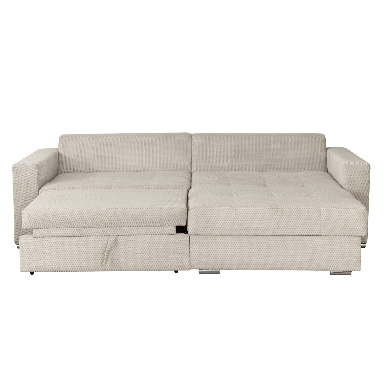 Produs în România - Coltar FELIX extensibil, cu arcuri si lada depozitare, colt interschimbabil, bej, 266x165x90 cm