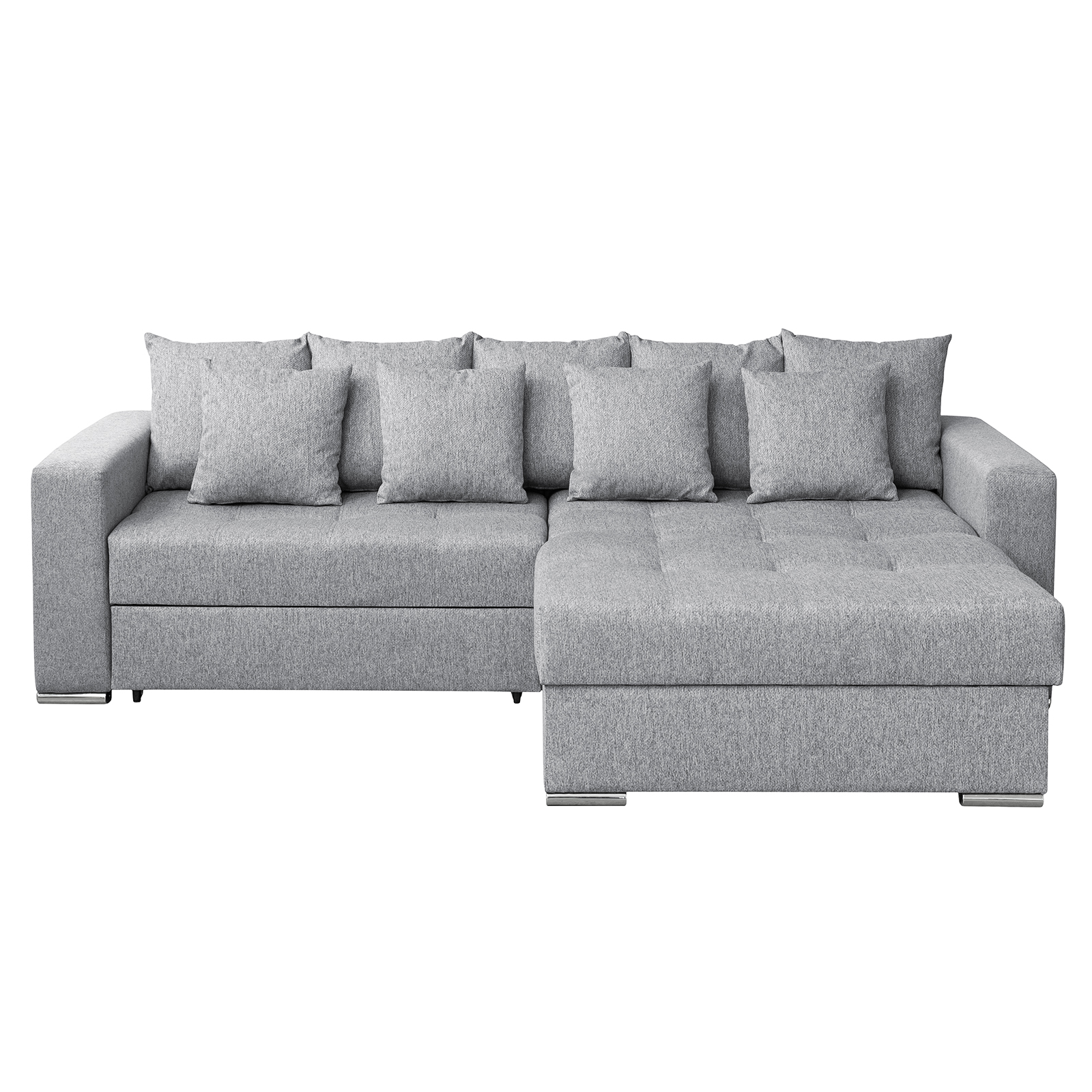 Produs în România - Coltar FELIX extensibil, cu arcuri si lada depozitare, colt interschimbabil, gri, 266x165x90 cm