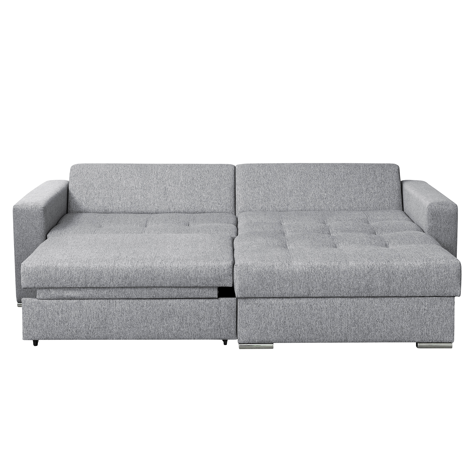 Produs în România - Coltar FELIX extensibil, cu arcuri si lada depozitare, colt interschimbabil, gri, 266x165x90 cm