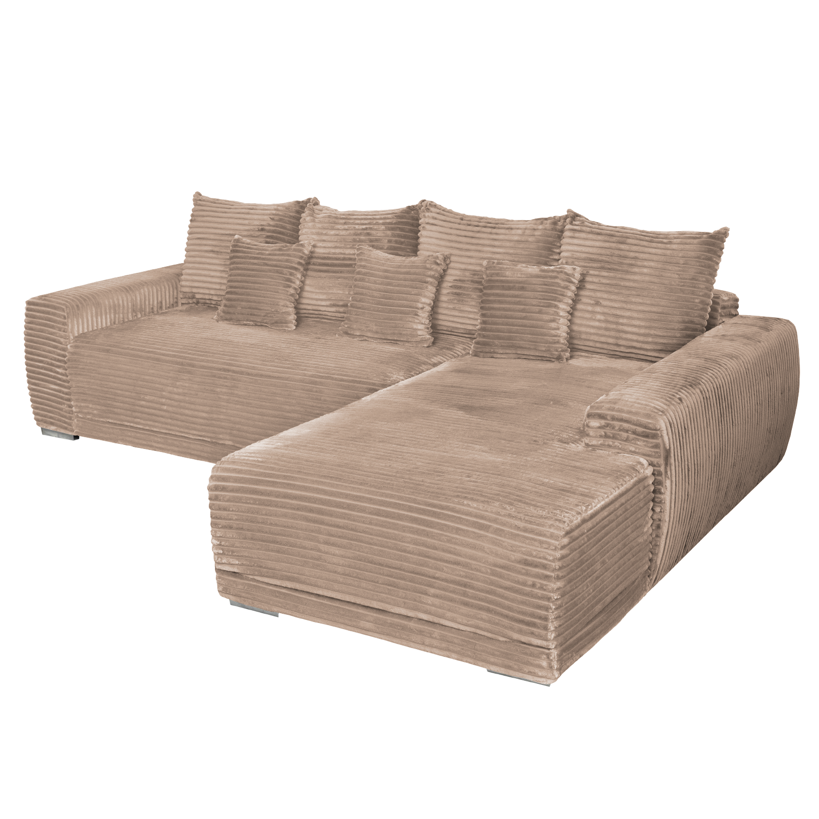 Coltare Moderne - Coltar MARIBO L TILIA extensibil, cu arcuri si lada depozitare, colt dreapta, maro, 280x204x92 cm