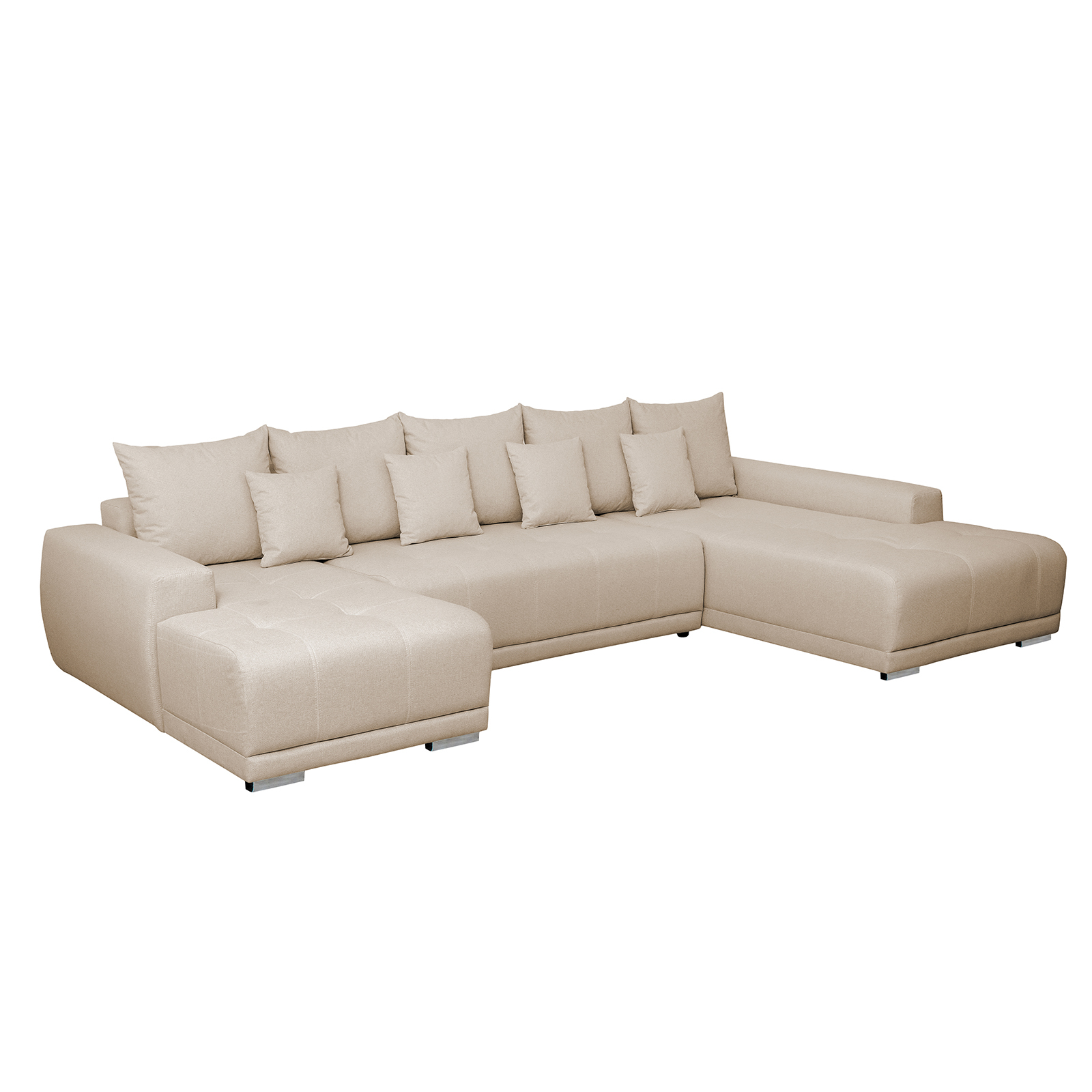 Produs în România - Coltar MARIBO U extensibil, cu arcuri si lada depozitare, colt dreapta, 350x203x90 cm - ExpoMob