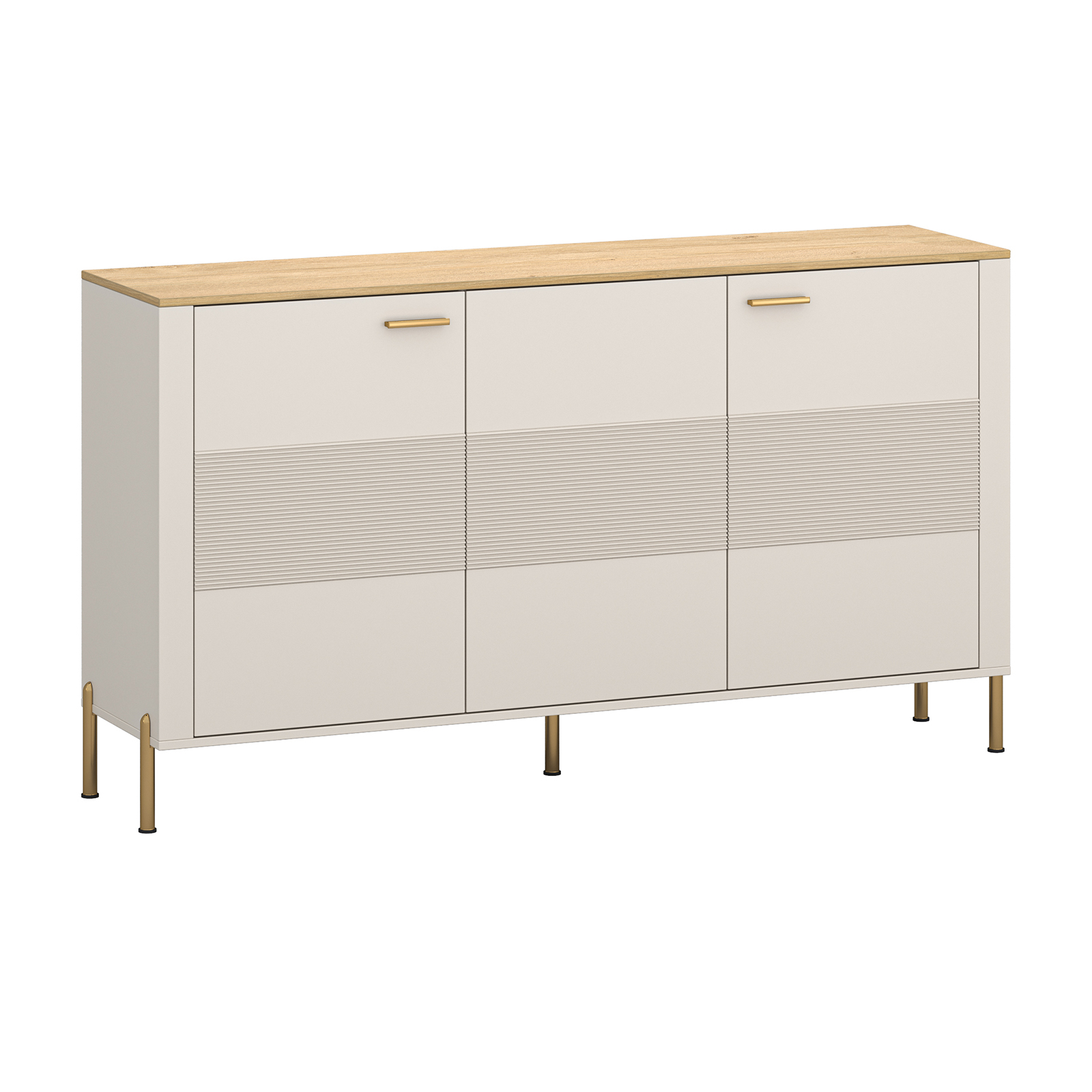 Colectia RUBEN - Comoda RUBEN, 3 usi, casmir + stejar piatra, 172,7x42,2x95 cm