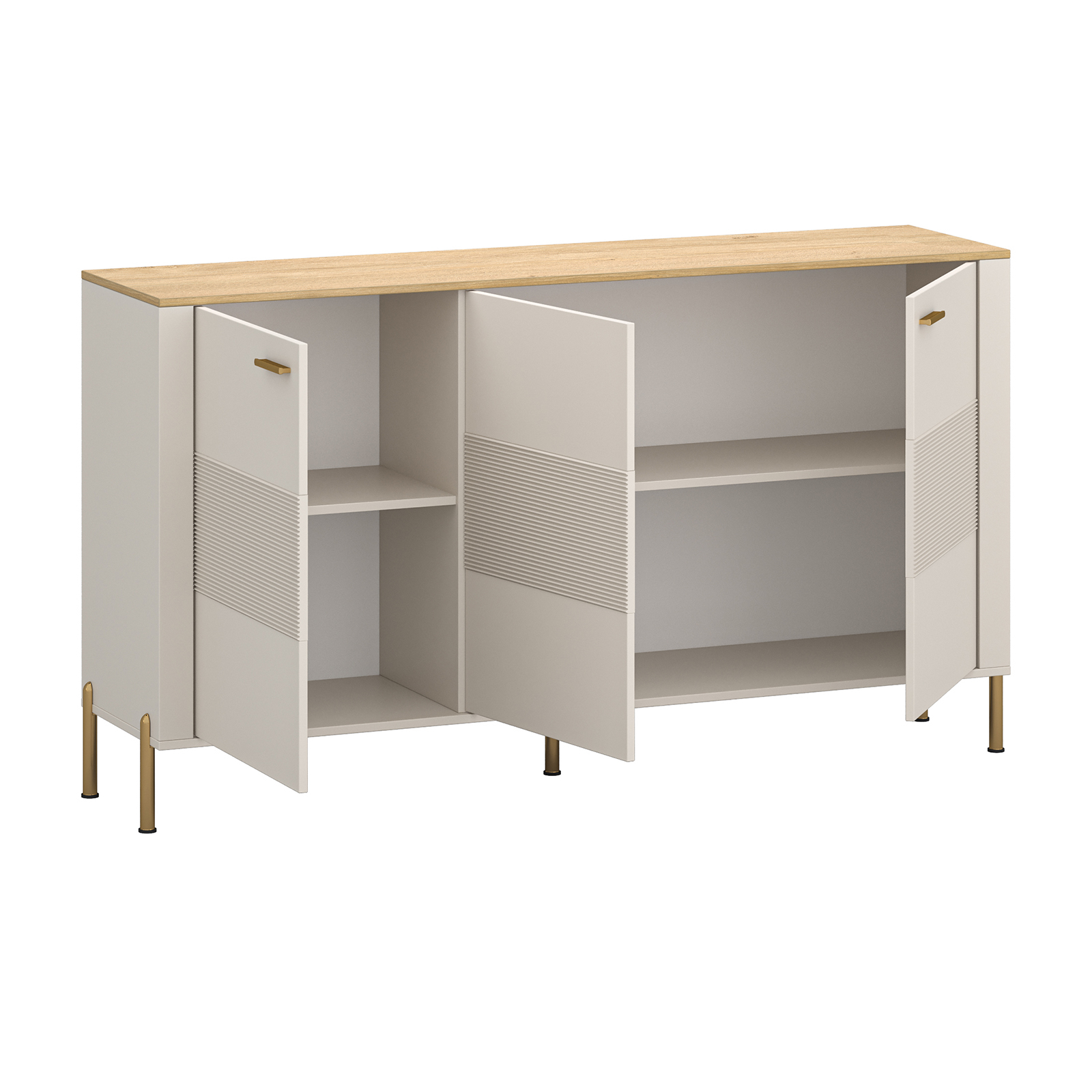 Colectia RUBEN - Comoda RUBEN, 3 usi, casmir + stejar piatra, 172,7x42,2x95 cm