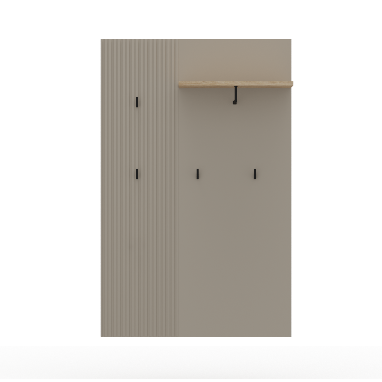 Holuri - Cuier DOMINICA, taupe + stejar silverjack, 85x26x133 cm