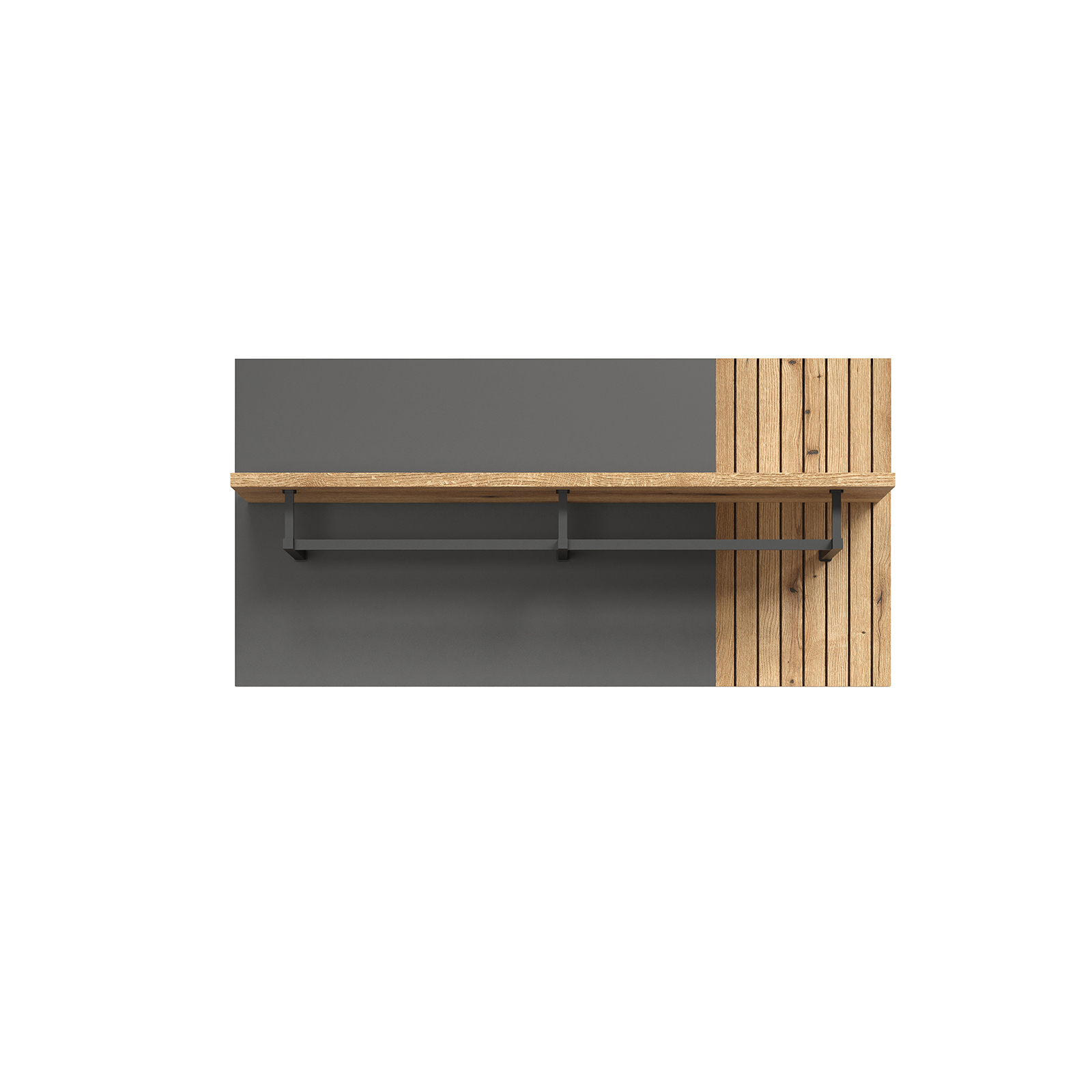 Colectia ESTEBAN - Cuier ESTEBAN, 1 raft, grafit + stejar evok, 80,1x27,6x40 cm