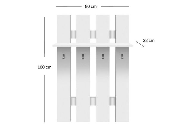 Colectia TOP MIX - Cuier suspendat TOP MIX 80, alb, 80x23x100 cm
