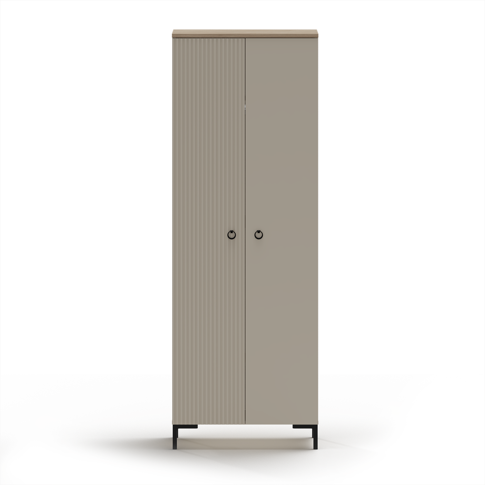 Dulapuri - Dulap DOMINICA, 2 usi, taupe + stejar silverjack, 70x41x199 cm