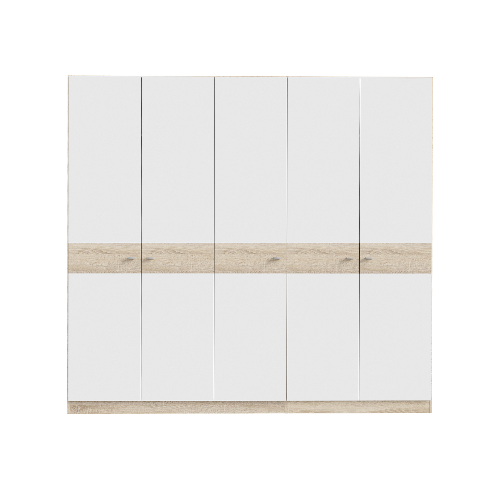 Componente birou - Dulap HANA, 5 usi, bara haine, stejar sonoma + alb, 225x55x211 cm