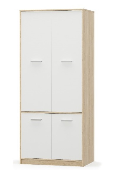 Colectia TIPS - Dulap TIPS, 4 usi, stejar sonoma + alb, 83,4x55,3x195,5 cm