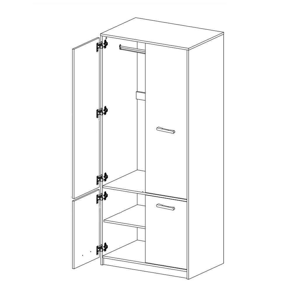 Colectia TIPS - Dulap TIPS, 4 usi, stejar sonoma + alb, 83,4x55,3x195,5 cm
