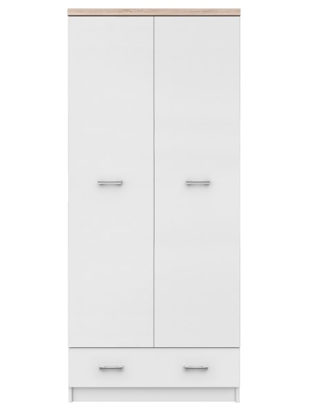 Dulapuri - Dulap TOP MIX, 2 usi, 1 sertar, alb, 80x57x183 cm