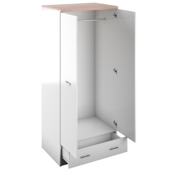 Dulapuri - Dulap TOP MIX, 2 usi, 1 sertar, alb, 80x57x183 cm