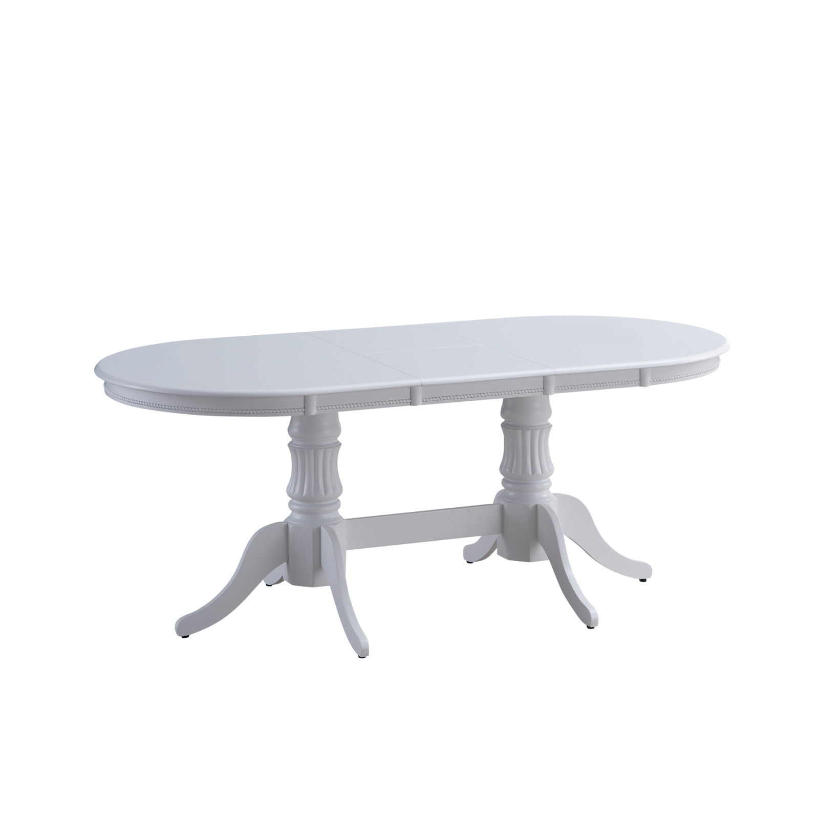 Mese Living - Masa extensibila NICE, lemn masiv, ovala, alb 150/190x90x76 cm