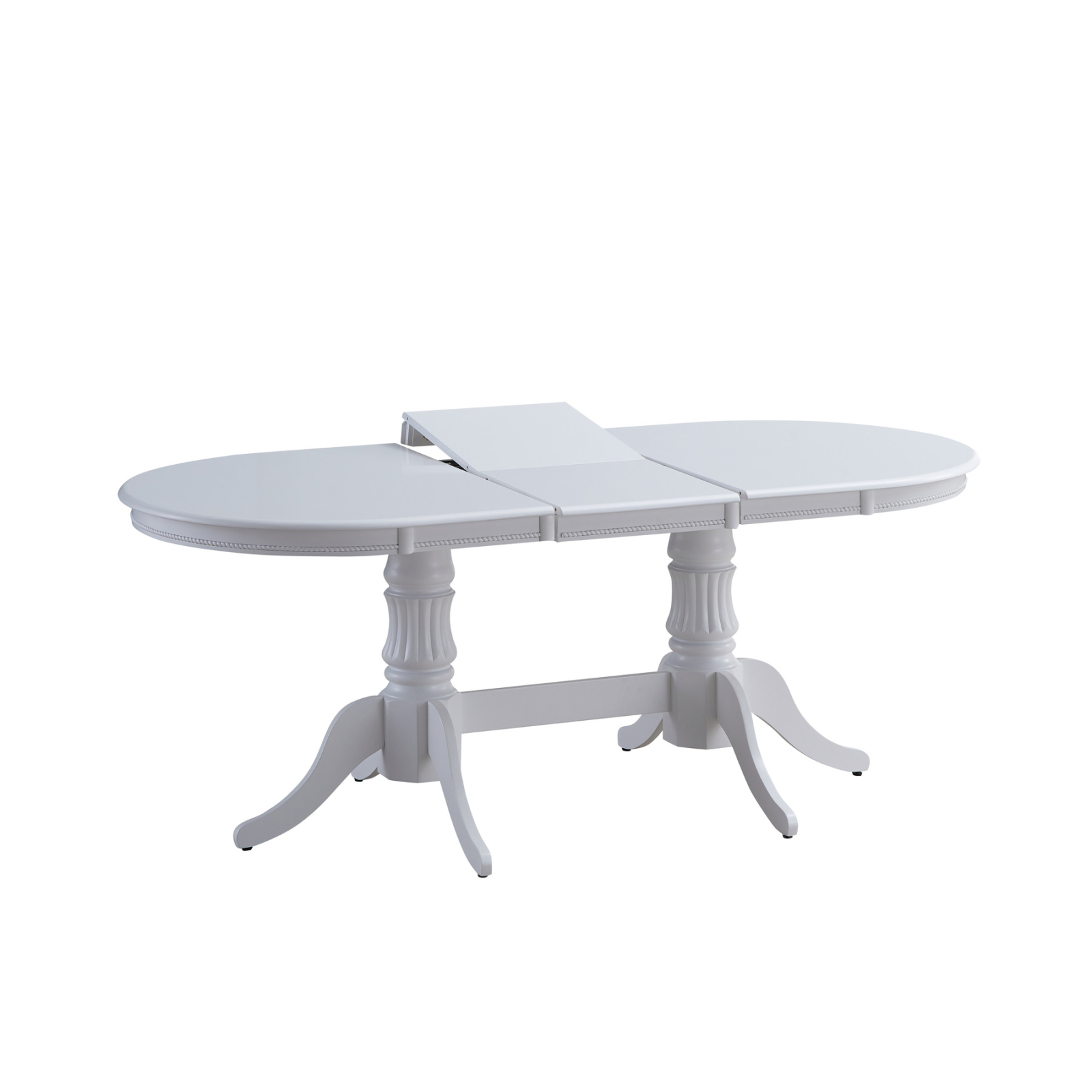 Mese Living - Masa extensibila NICE, lemn masiv, ovala, alb 150/190x90x76 cm