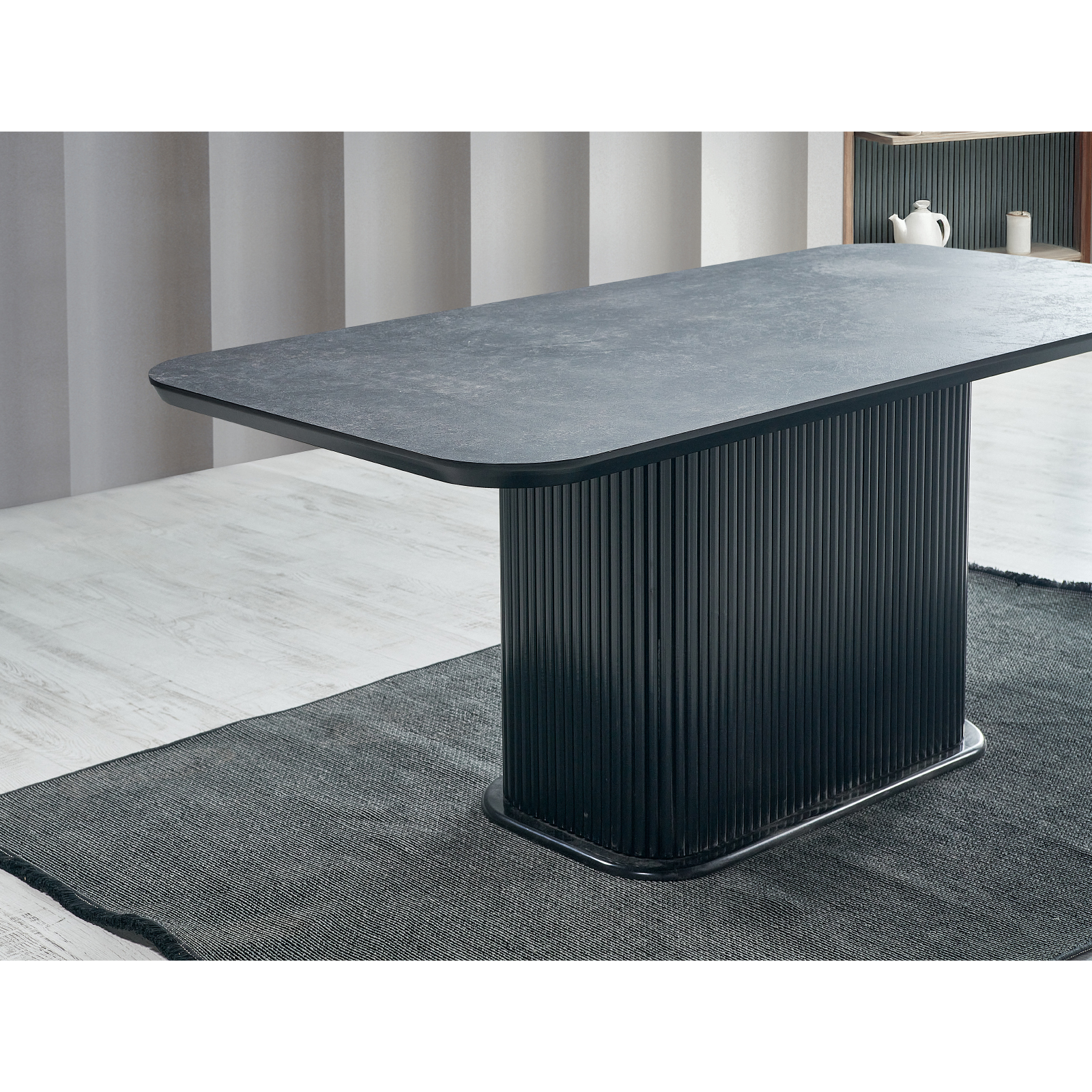 Mese Living - Masa TREE, dreptunghiulara, gri inchis, 180x90x73 cm