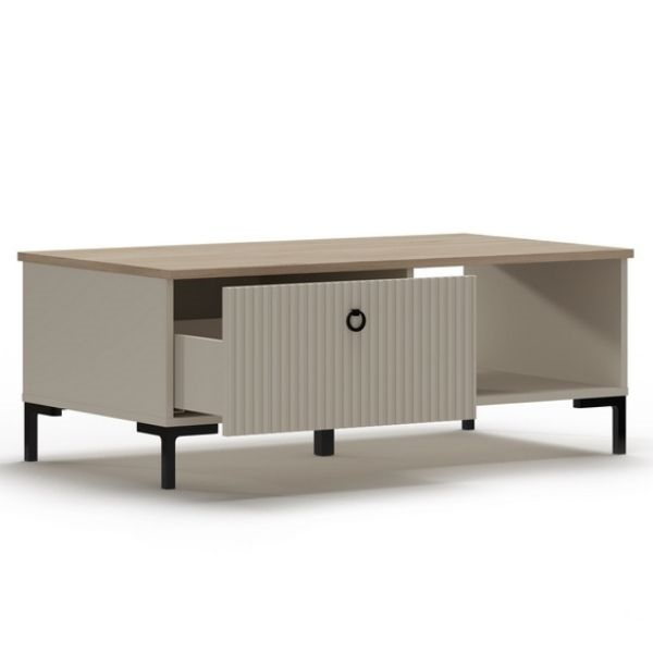 Masute Cafea - Masuta de cafea DOMINICA, 1 sertar, taupe + stejar silverjack, 110x61x42 cm