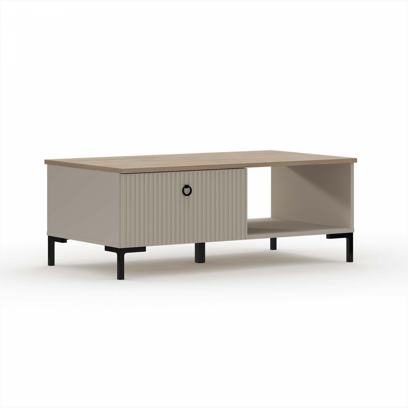 Masute Cafea - Masuta de cafea DOMINICA, 1 sertar, taupe + stejar silverjack, 110x61x42 cm